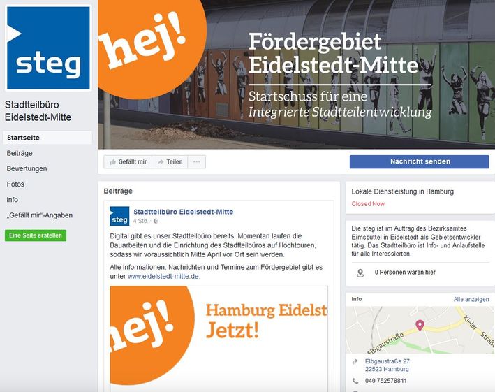 Das Stadtteilbüro ist auch bei facebook!